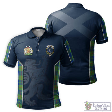 Barclay Hunting Ancient Tartan Men's Polo Shirt with Family Crest and Lion Rampant Vibes Sport Style