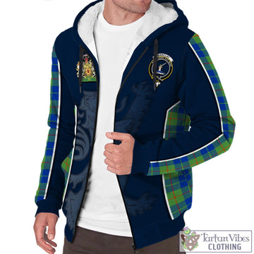 Barclay Hunting Ancient Tartan Sherpa Hoodie with Family Crest and Lion Rampant Vibes Sport Style