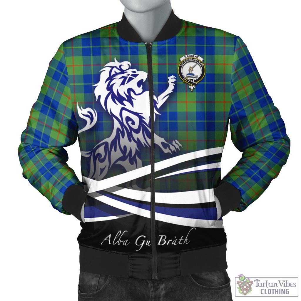 Tartan Vibes Clothing Barclay Hunting Ancient Tartan Bomber Jacket with Alba Gu Brath Regal Lion Emblem