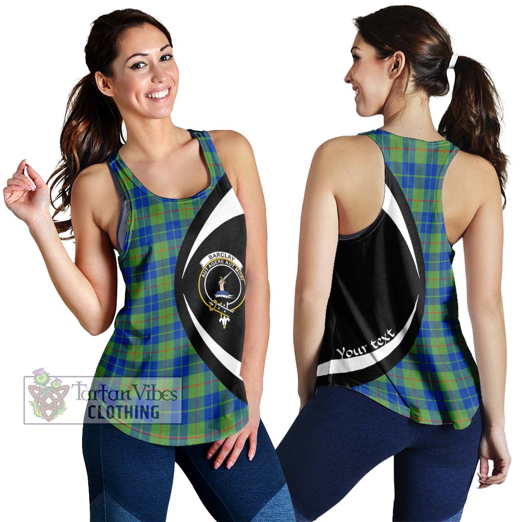 Barclay Hunting Ancient Tartan Women's Racerback Tanks with Family Crest Circle Style 4XL - Tartan Vibes Clothing