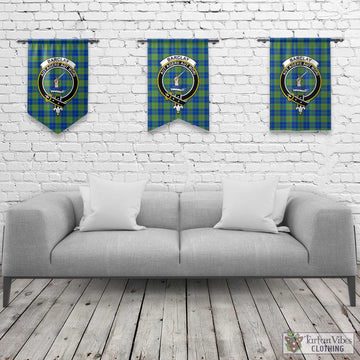 Barclay Hunting Ancient Tartan Gonfalon, Tartan Banner with Family Crest