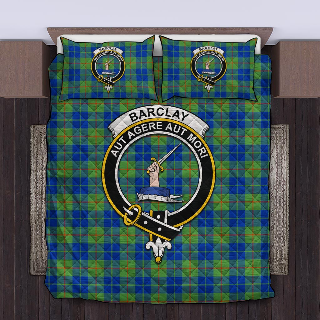 Barclay Hunting Ancient Tartan Quilt Bed Set with Family Crest Twin - Tartan Vibes Clothing