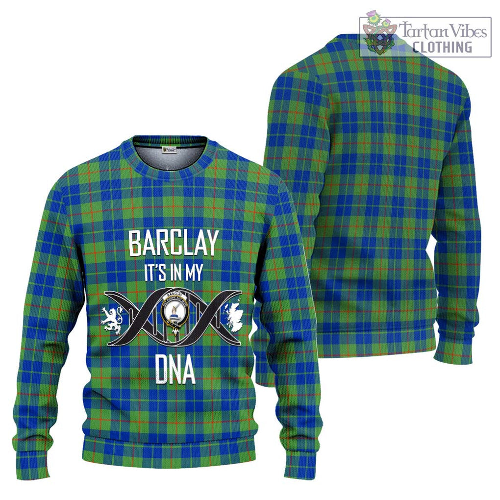 Barclay Hunting Ancient Tartan Knitted Sweater with Family Crest DNA In Me Style Unisex - Tartanvibesclothing Shop