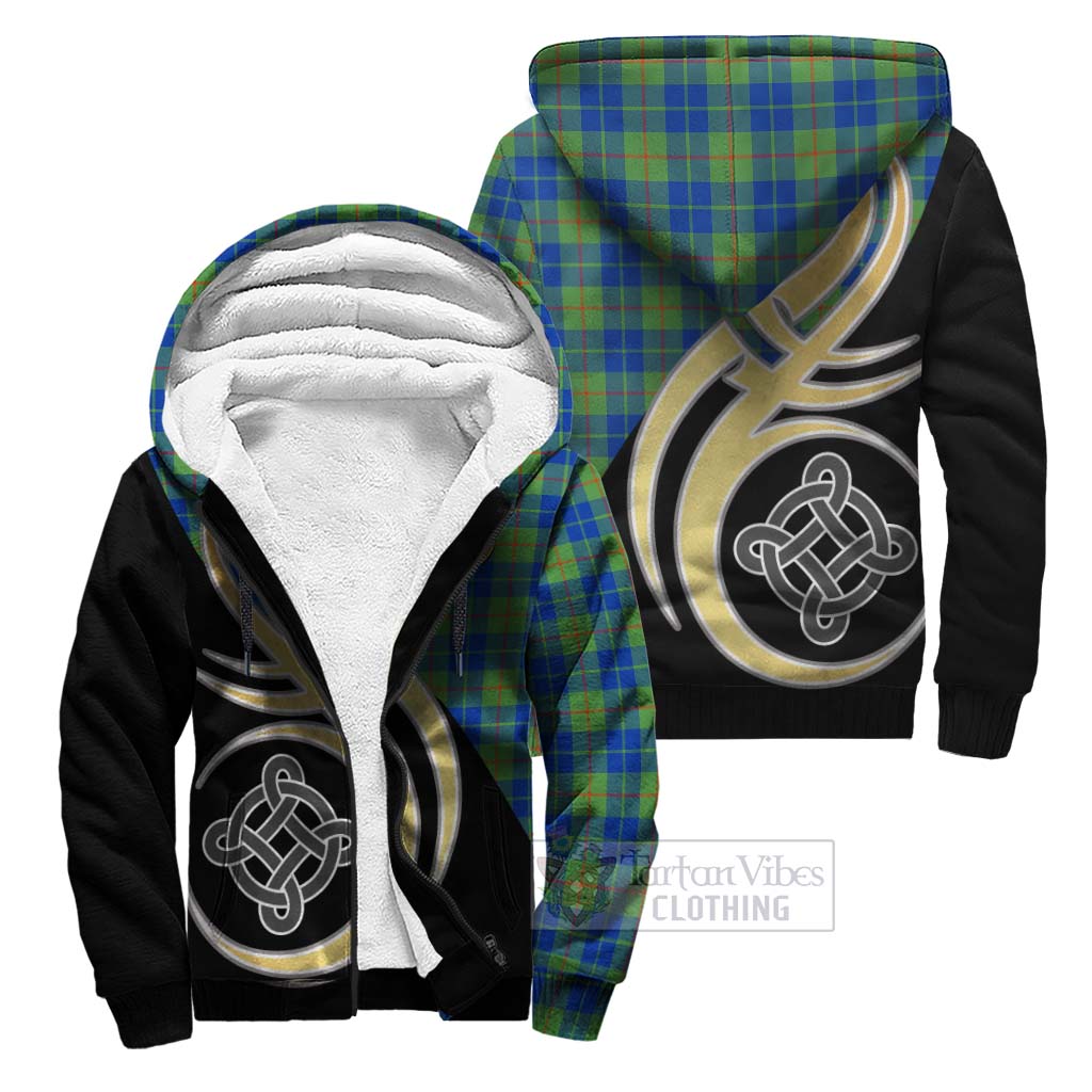 Barclay Hunting Ancient Tartan Sherpa Hoodie with Family Crest and Celtic Symbol Style Unisex S - Tartan Vibes Clothing