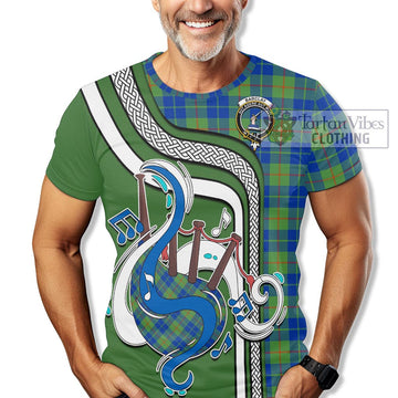 Barclay Hunting Ancient Tartan T-Shirt with Epic Bagpipe Style