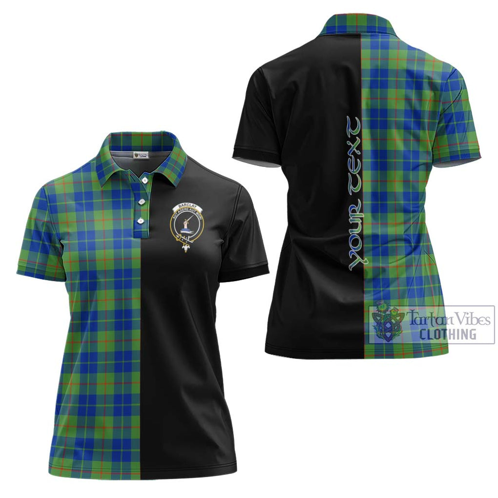 Barclay Hunting Ancient Tartan Women's Polo Shirt with Family Crest and Half Of Me Style Women - Tartanvibesclothing Shop