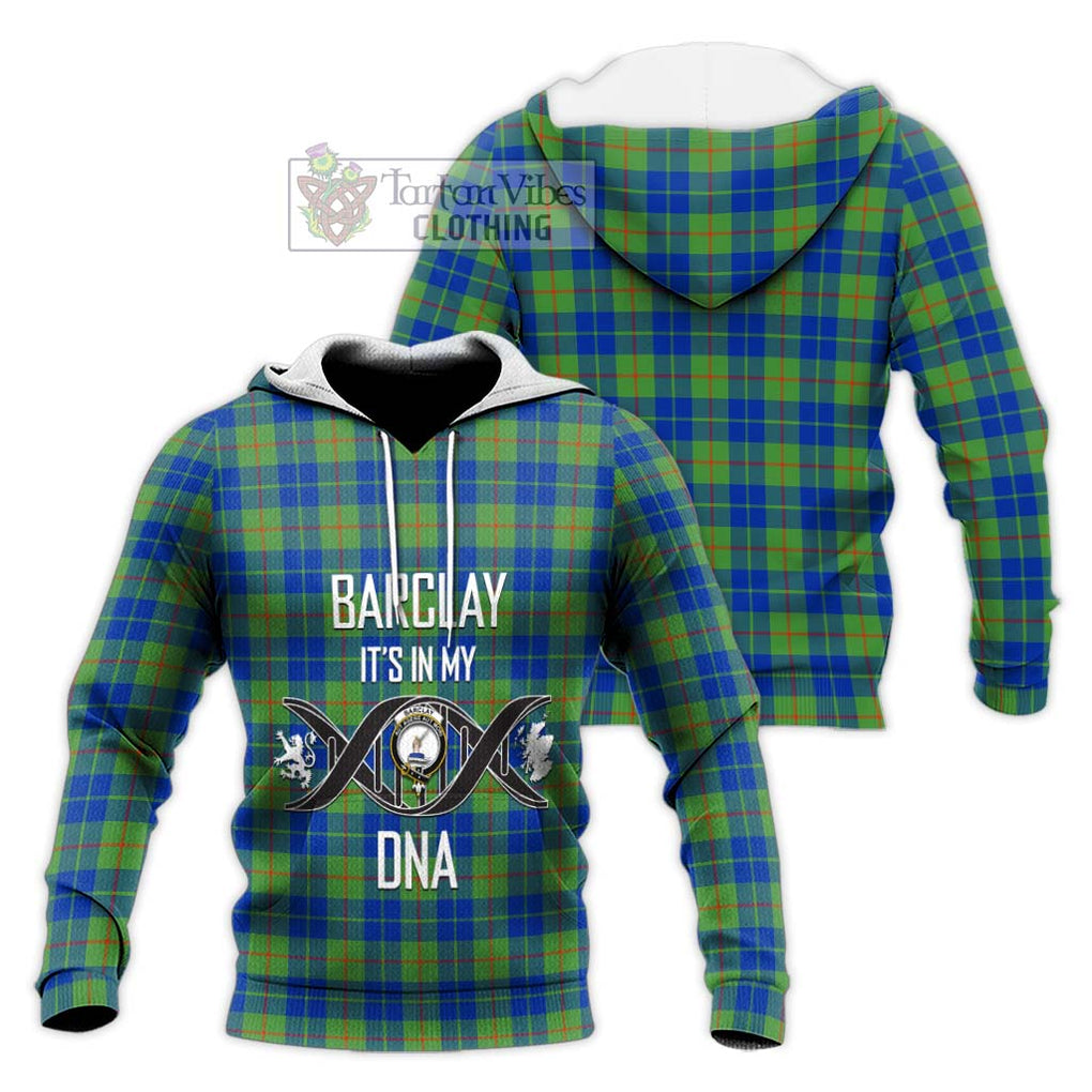 Barclay Hunting Ancient Tartan Knitted Hoodie with Family Crest DNA In Me Style Unisex Knitted Pullover Hoodie - Tartanvibesclothing Shop