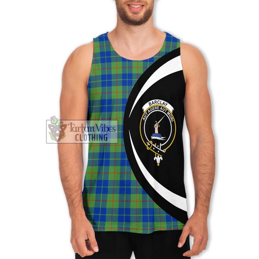 Barclay Hunting Ancient Tartan Men's Tank Top with Family Crest Circle Style Men - Tartan Vibes Clothing