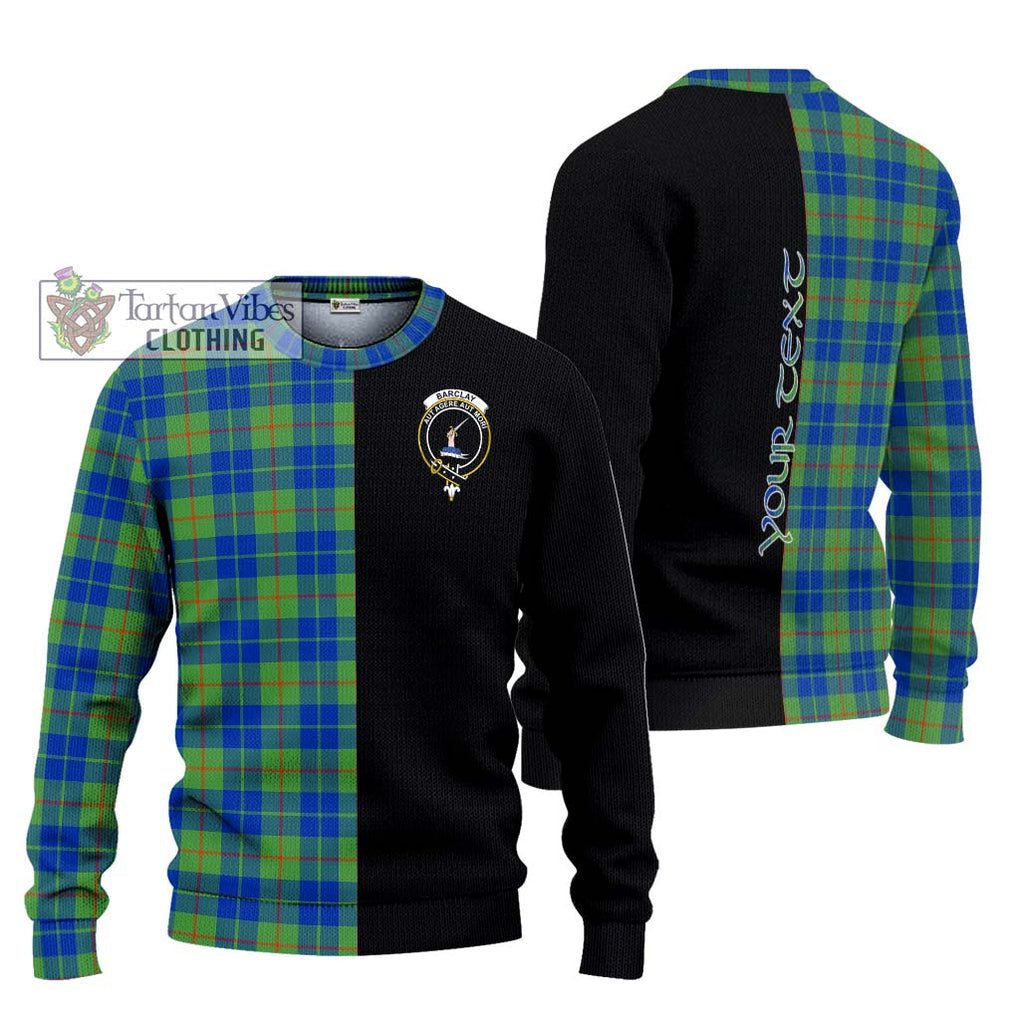 Barclay Hunting Ancient Tartan Knitted Sweater with Family Crest and Half Of Me Style Unisex - Tartanvibesclothing Shop