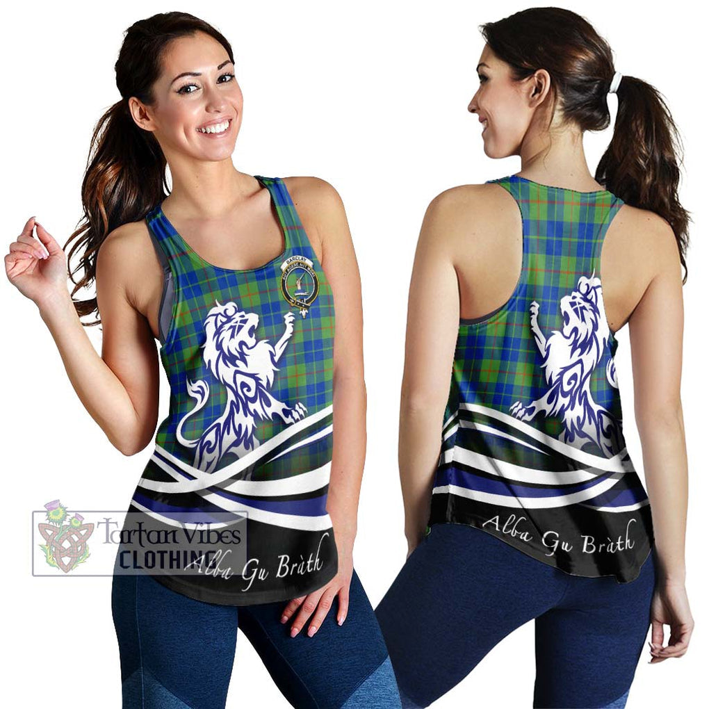 Barclay Hunting Ancient Tartan Women's Racerback Tanks with Alba Gu Brath Regal Lion Emblem 4XL - Tartanvibesclothing Shop