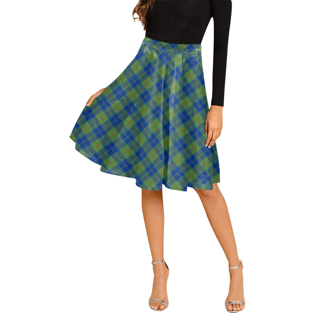 Barclay Hunting Ancient Tartan Melete Pleated Midi Skirt Female - Tartanvibesclothing