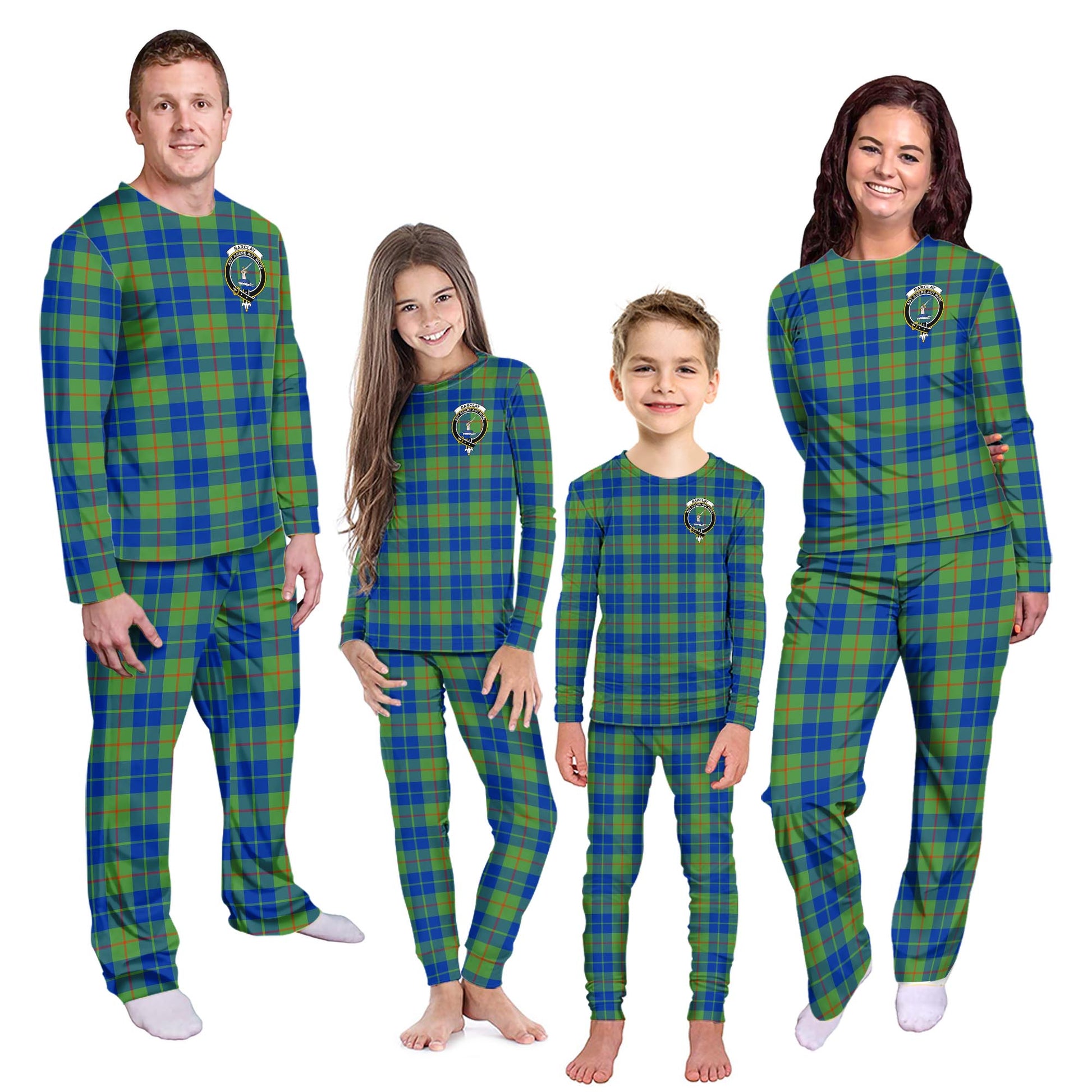 Barclay Hunting Ancient Tartan Pajamas Family Set with Family Crest Kid - Tartan Vibes Clothing