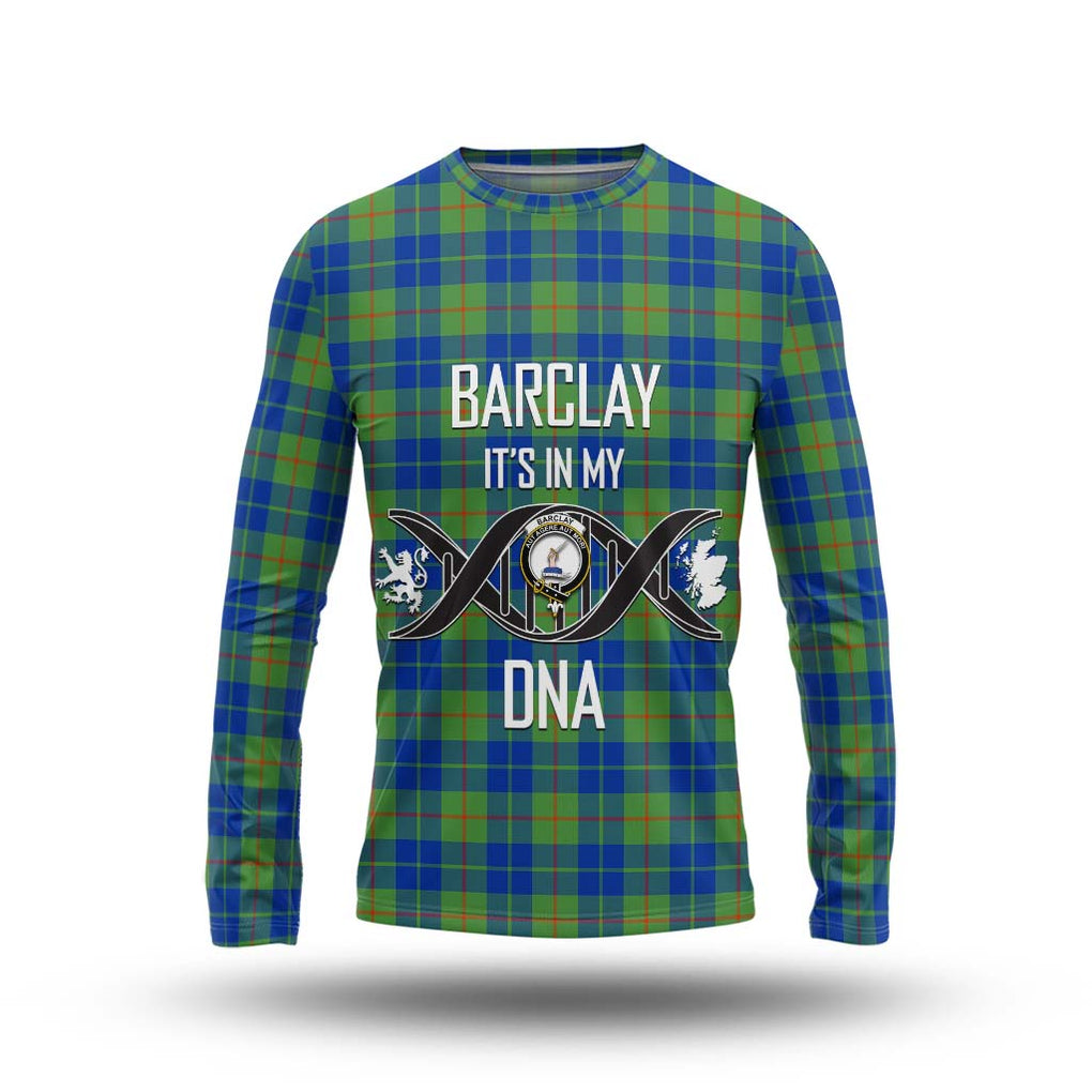 Barclay Hunting Ancient Tartan Long Sleeve T-Shirt with Family Crest DNA In Me Style Unisex - Tartanvibesclothing Shop