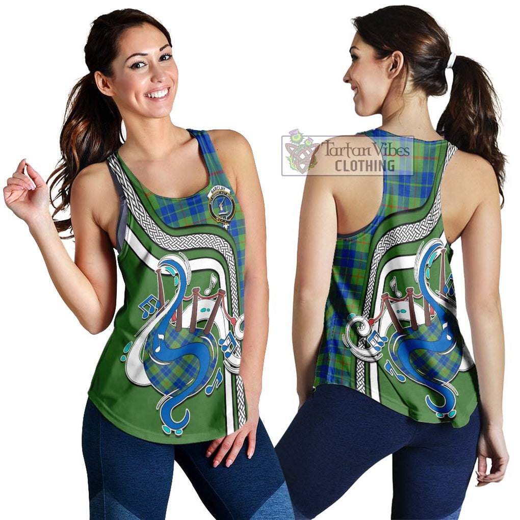 Barclay Hunting Ancient Tartan Women's Racerback Tanks with Epic Bagpipe Style 4XL - Tartanvibesclothing Shop