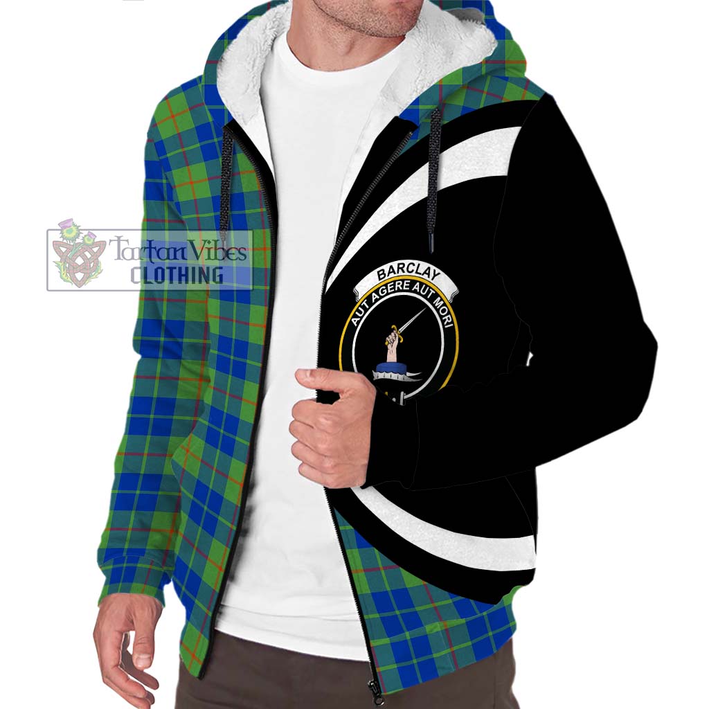 Barclay Hunting Ancient Tartan Sherpa Hoodie with Family Crest Circle Style Unisex S - Tartan Vibes Clothing