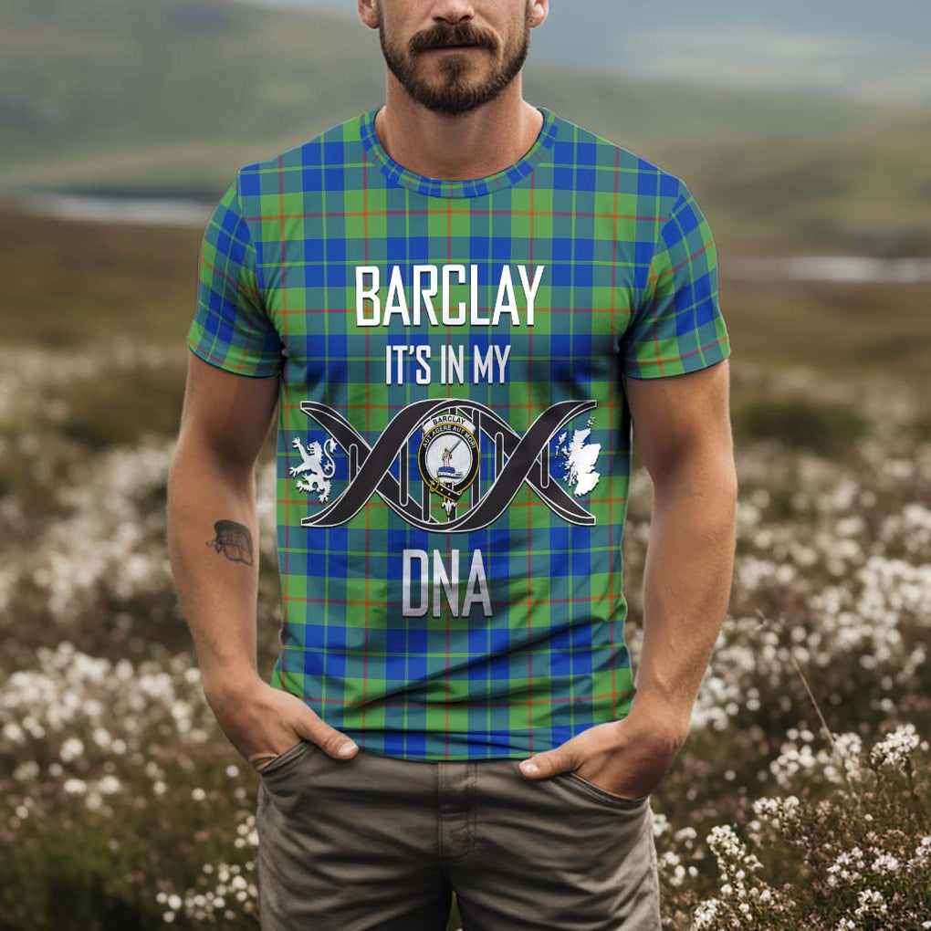 Barclay Hunting Ancient Tartan T-Shirt with Family Crest DNA In Me Style Kid's Shirt - Tartan Vibes Clothing