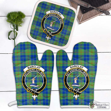 Barclay Hunting Ancient Tartan Combo Oven Mitt & Pot-Holder with Family Crest