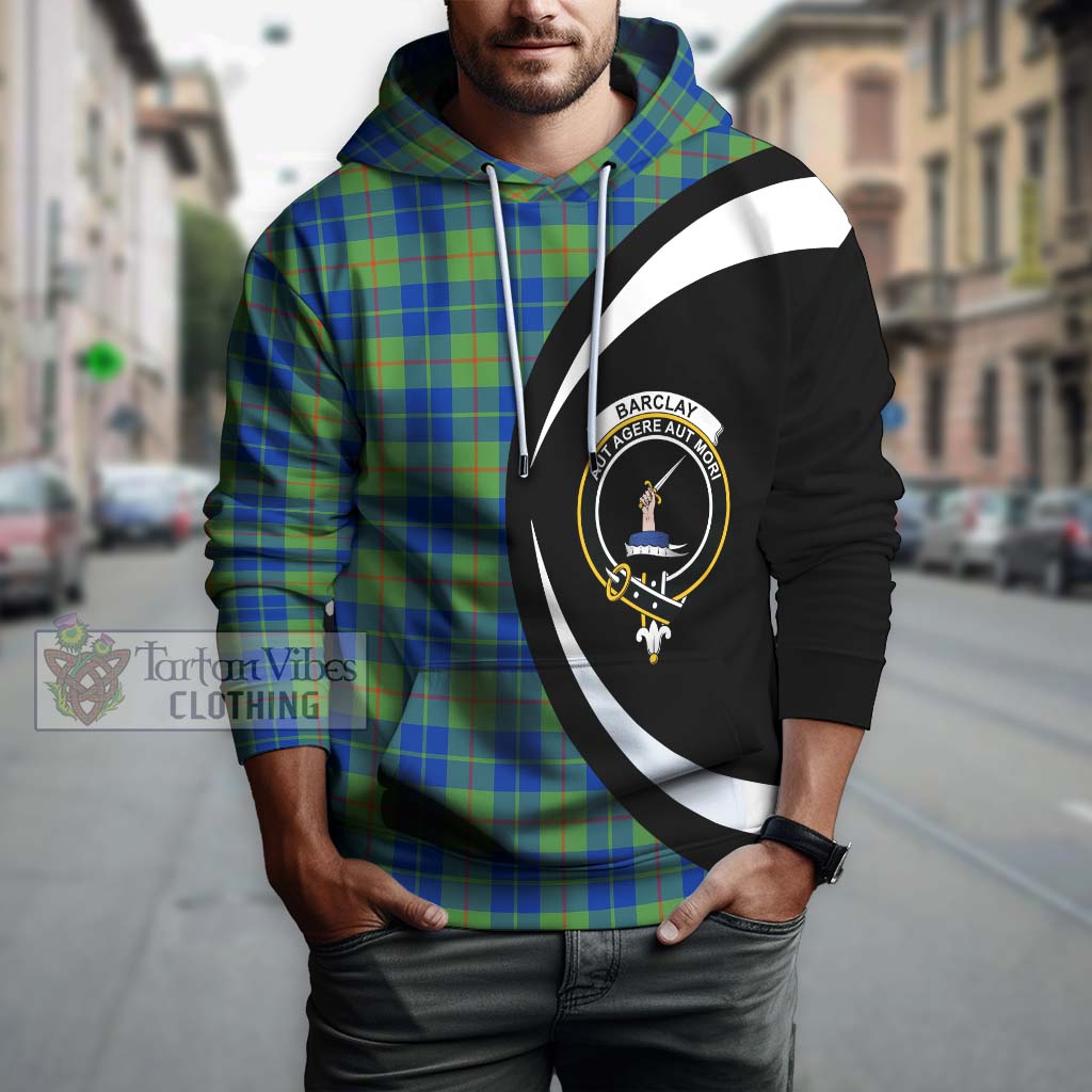 Tartan Vibes Clothing Barclay Hunting Ancient Tartan Hoodie with Family Crest Circle Style