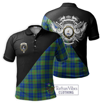 Barclay Hunting Ancient Tartan Polo Shirt with Family Crest and Military Logo Style