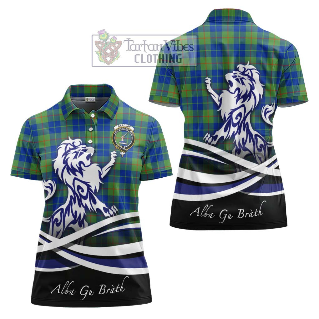 Barclay Hunting Ancient Tartan Women's Polo Shirt with Alba Gu Brath Regal Lion Emblem Women - Tartanvibesclothing Shop