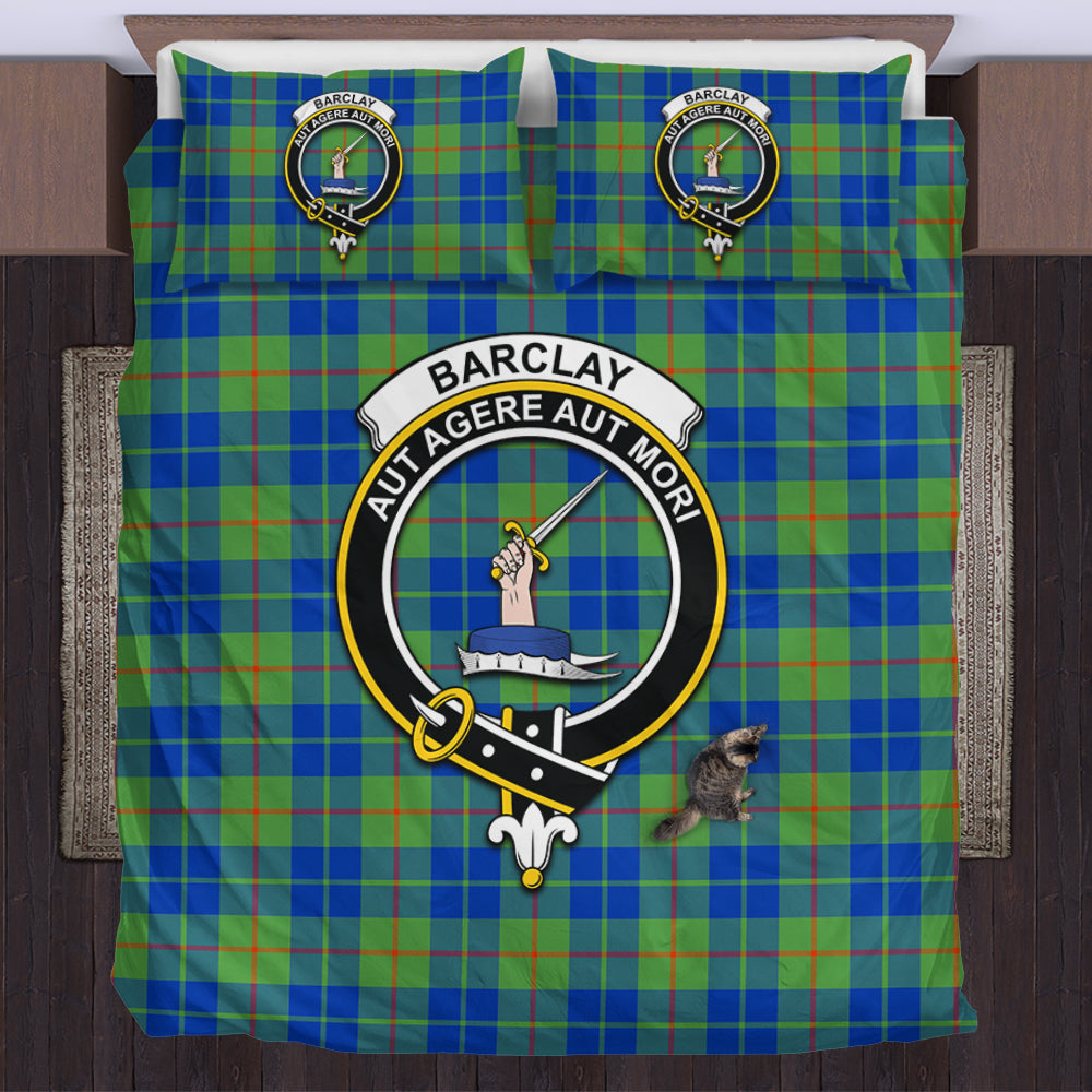 Barclay Hunting Ancient Tartan Bedding Set with Family Crest US Bedding Set - Tartan Vibes Clothing