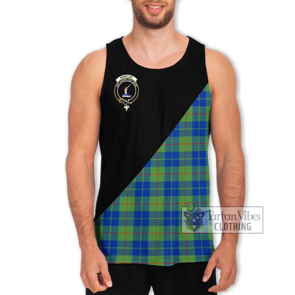 Barclay Hunting Ancient Tartan Men's Tank Top with Family Crest and Military Logo Style Men - Tartanvibesclothing Shop