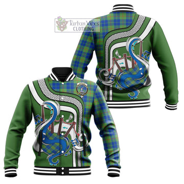 Barclay Hunting Ancient Tartan Baseball Jacket with Epic Bagpipe Style