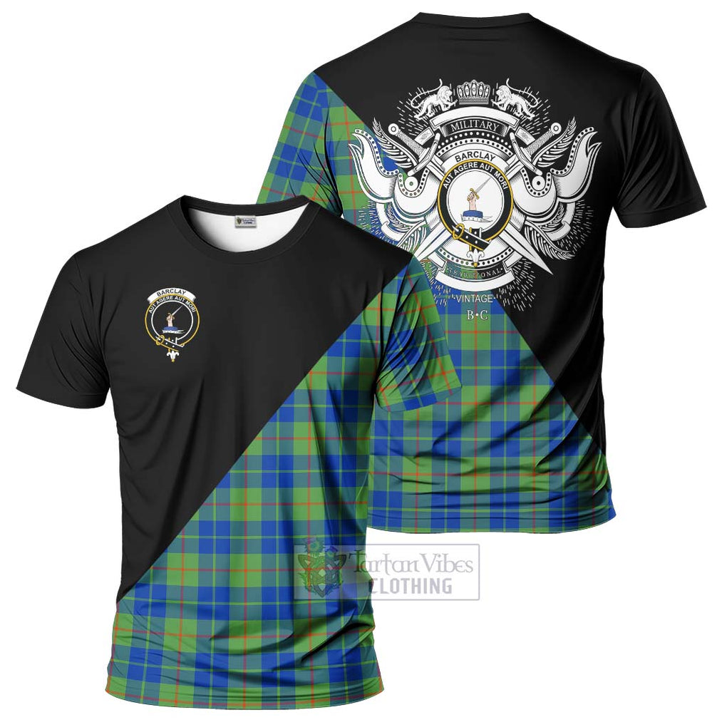 Barclay Hunting Ancient Tartan T-Shirt with Family Crest and Military Logo Style Kid's Shirt - Tartanvibesclothing Shop