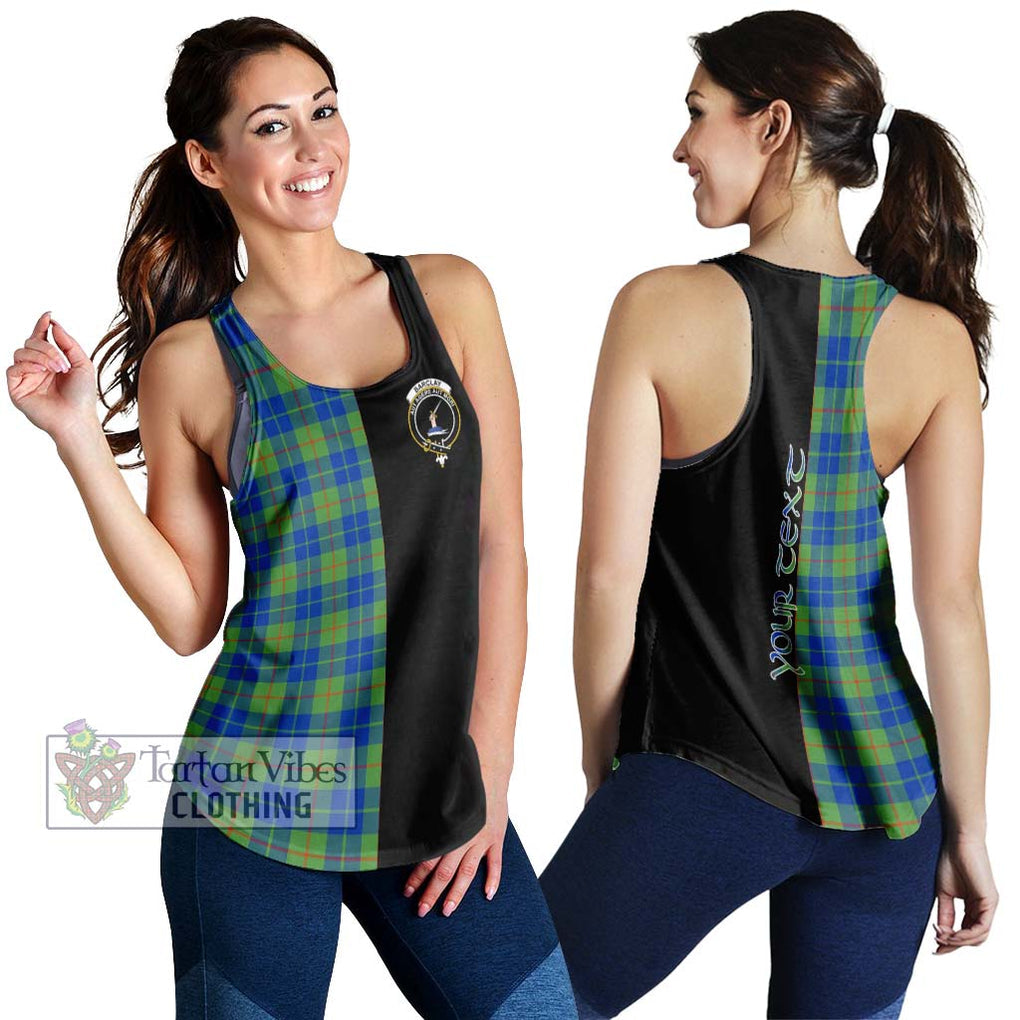 Barclay Hunting Ancient Tartan Women's Racerback Tanks with Family Crest and Half Of Me Style 4XL - Tartanvibesclothing Shop