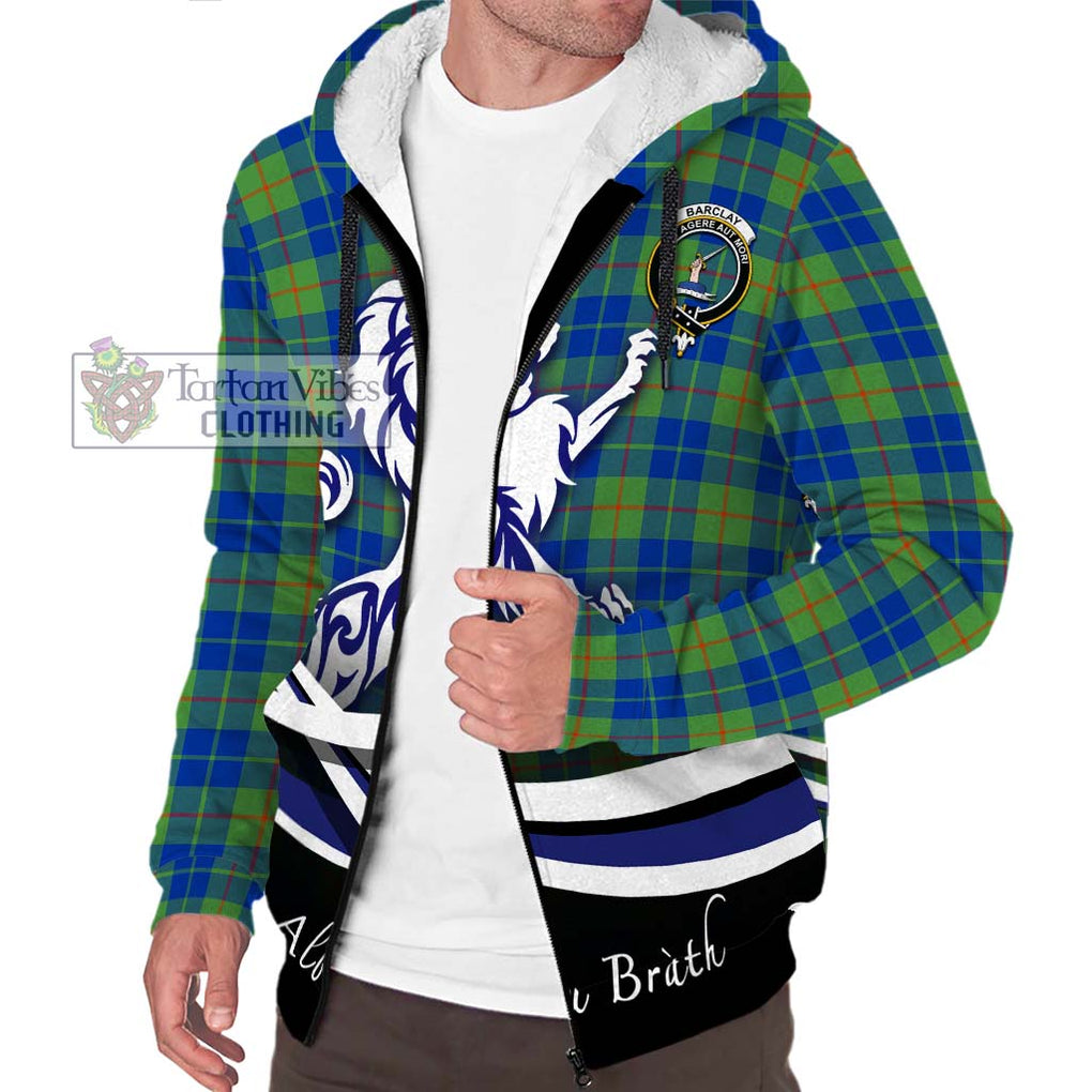 Barclay Hunting Ancient Tartan Sherpa Hoodie with Alba Gu Brath Regal Lion Emblem Unisex S - Tartanvibesclothing Shop