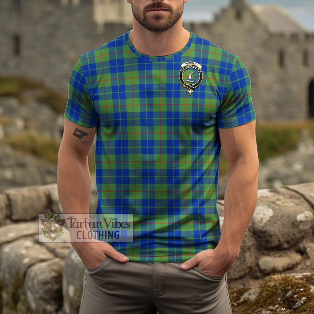 Barclay Hunting Ancient Tartan Cotton T-Shirt with Family Crest Men's Shirt - Tartanvibesclothing Shop