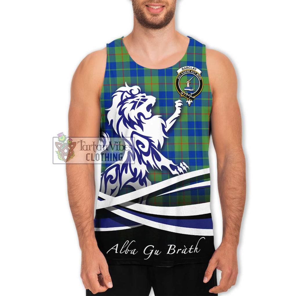 Barclay Hunting Ancient Tartan Men's Tank Top with Alba Gu Brath Regal Lion Emblem Men - Tartanvibesclothing Shop