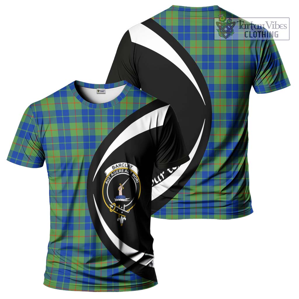 Tartan Vibes Clothing Barclay Hunting Ancient Tartan T-Shirt with Family Crest Circle Style