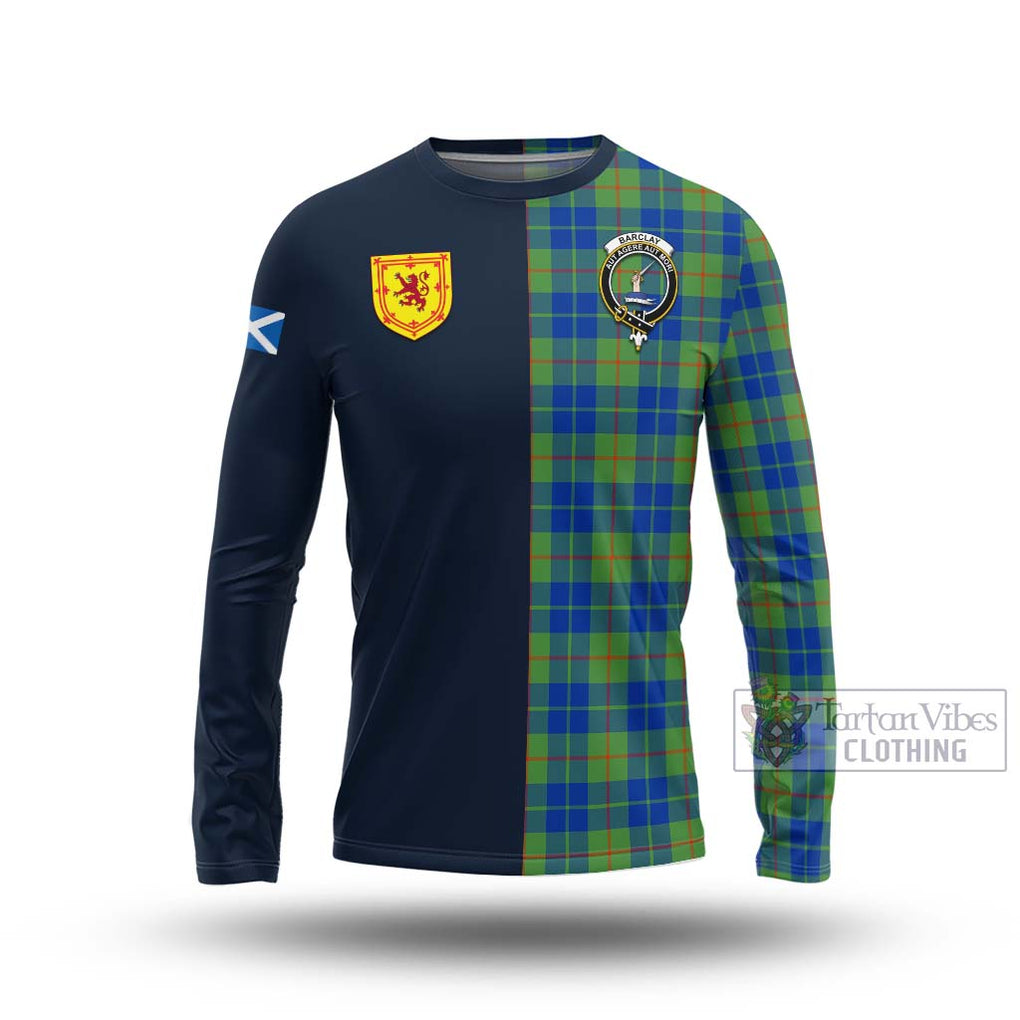 Tartan Vibes Clothing Barclay Hunting Ancient Tartan Long Sleeve T-Shirt with Scottish Lion Royal Arm Half Style