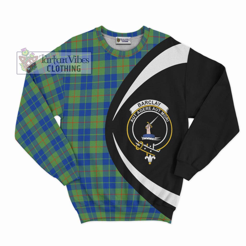 Barclay Hunting Ancient Tartan Sweatshirt with Family Crest Circle Style Unisex - Tartan Vibes Clothing