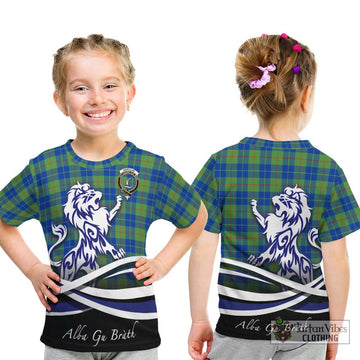 Barclay Hunting Ancient Tartan Kid T-Shirt with Alba Gu Brath Regal Lion Emblem