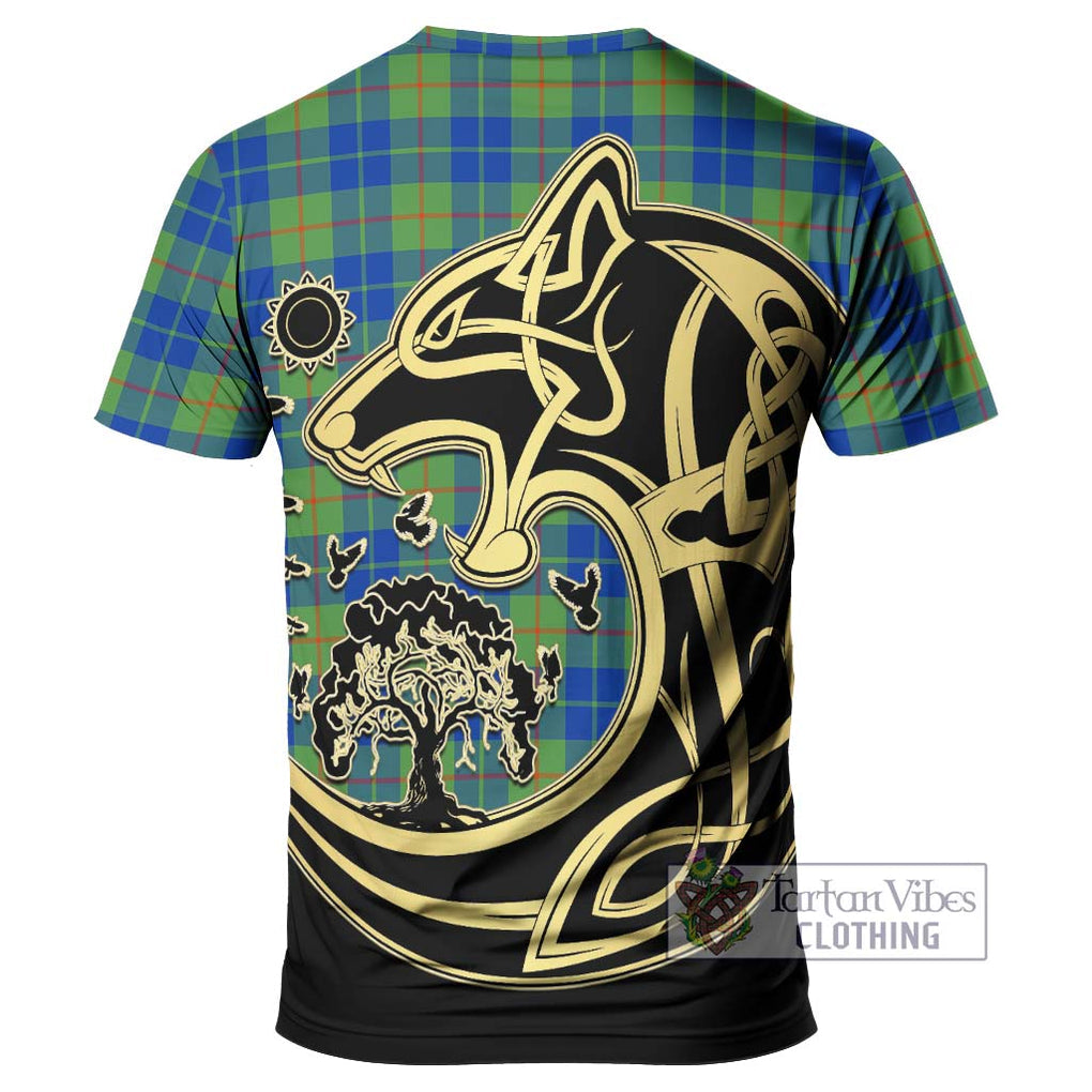 Barclay Hunting Ancient Tartan T-Shirt with Family Crest Celtic Wolf Style - Tartan Vibes Clothing