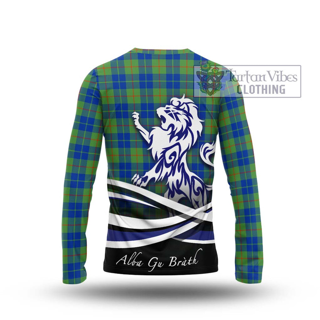 Barclay Hunting Ancient Tartan Long Sleeve T-Shirt with Alba Gu Brath Regal Lion Emblem - Tartanvibesclothing Shop