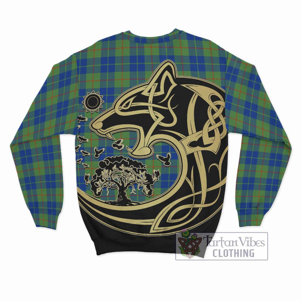 Barclay Hunting Ancient Tartan Sweatshirt with Family Crest Celtic Wolf Style - Tartan Vibes Clothing