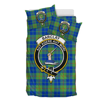 Barclay Hunting Ancient Tartan Bedding Set with Family Crest