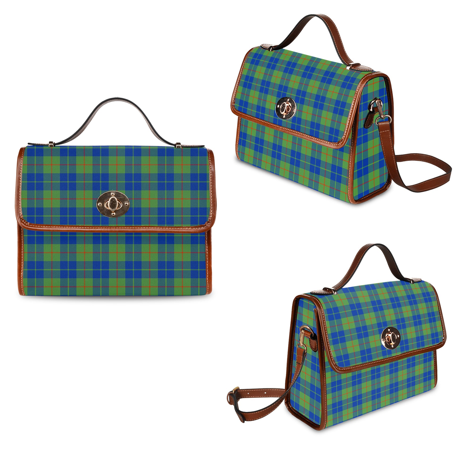 Barclay Hunting Ancient Tartan Leather Strap Waterproof Canvas Bag - Tartanvibesclothing