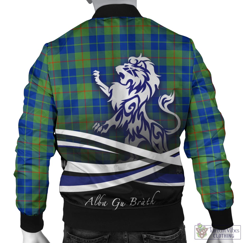 Tartan Vibes Clothing Barclay Hunting Ancient Tartan Bomber Jacket with Alba Gu Brath Regal Lion Emblem