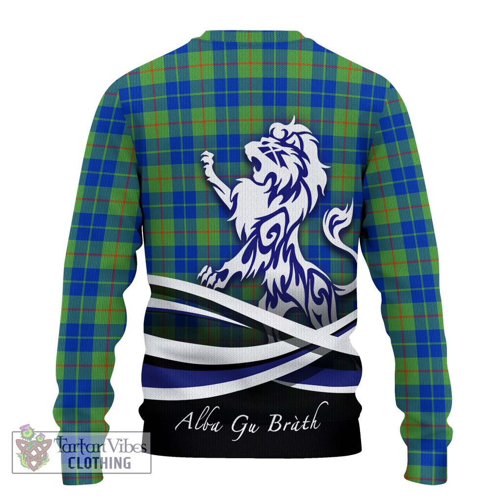 Barclay Hunting Ancient Tartan Knitted Sweater with Alba Gu Brath Regal Lion Emblem - Tartanvibesclothing Shop