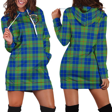 Barclay Hunting Ancient Tartan Hoodie Dress with Family Crest