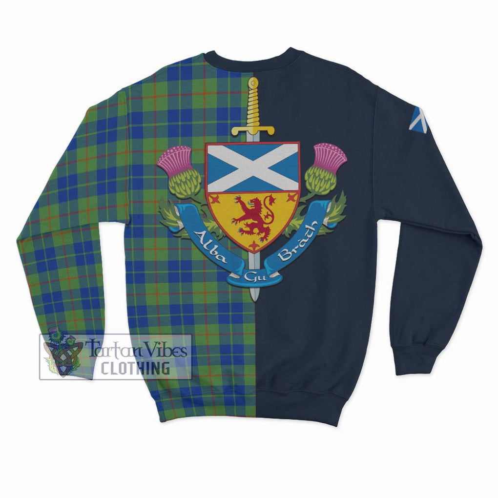 Tartan Vibes Clothing Barclay Hunting Ancient Tartan Sweatshirt with Scottish Lion Royal Arm Half Style