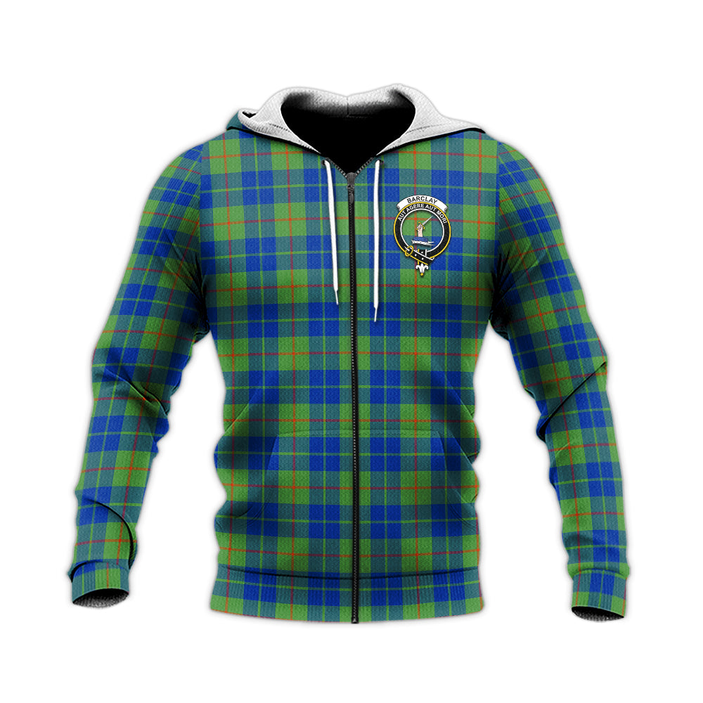 Barclay Hunting Ancient Tartan Knitted Hoodie with Family Crest Unisex Knitted Zip Hoodie - Tartanvibesclothing