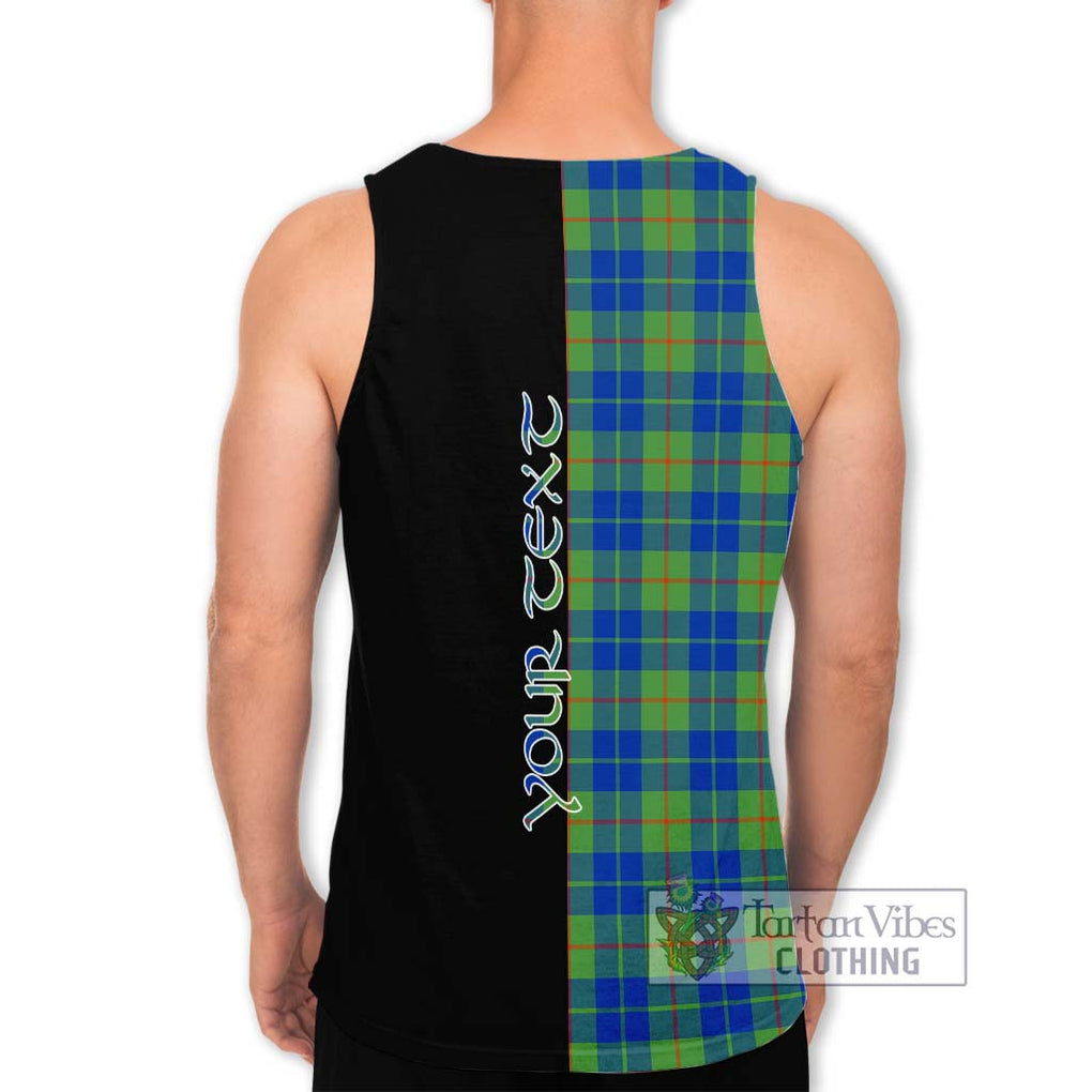 Barclay Hunting Ancient Tartan Men's Tank Top with Family Crest and Half Of Me Style - Tartanvibesclothing Shop