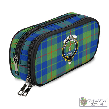 Barclay Hunting Ancient Tartan Pen and Pencil Case with Family Crest