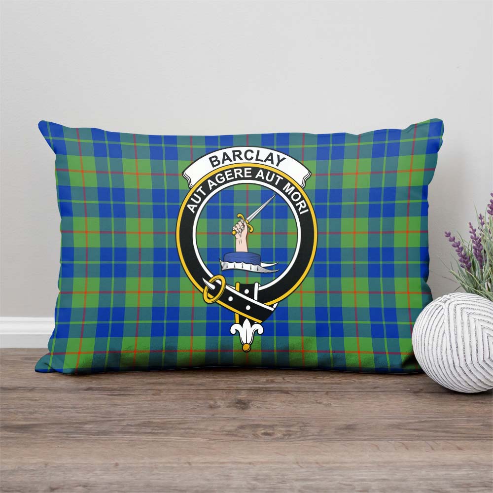 Barclay Hunting Ancient Tartan Pillow Cover with Family Crest Rectangle Pillow Cover - Tartanvibesclothing