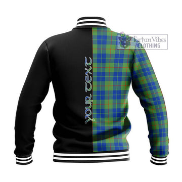 Barclay Hunting Ancient Tartan Baseball Jacket with Family Crest and Half Of Me Style